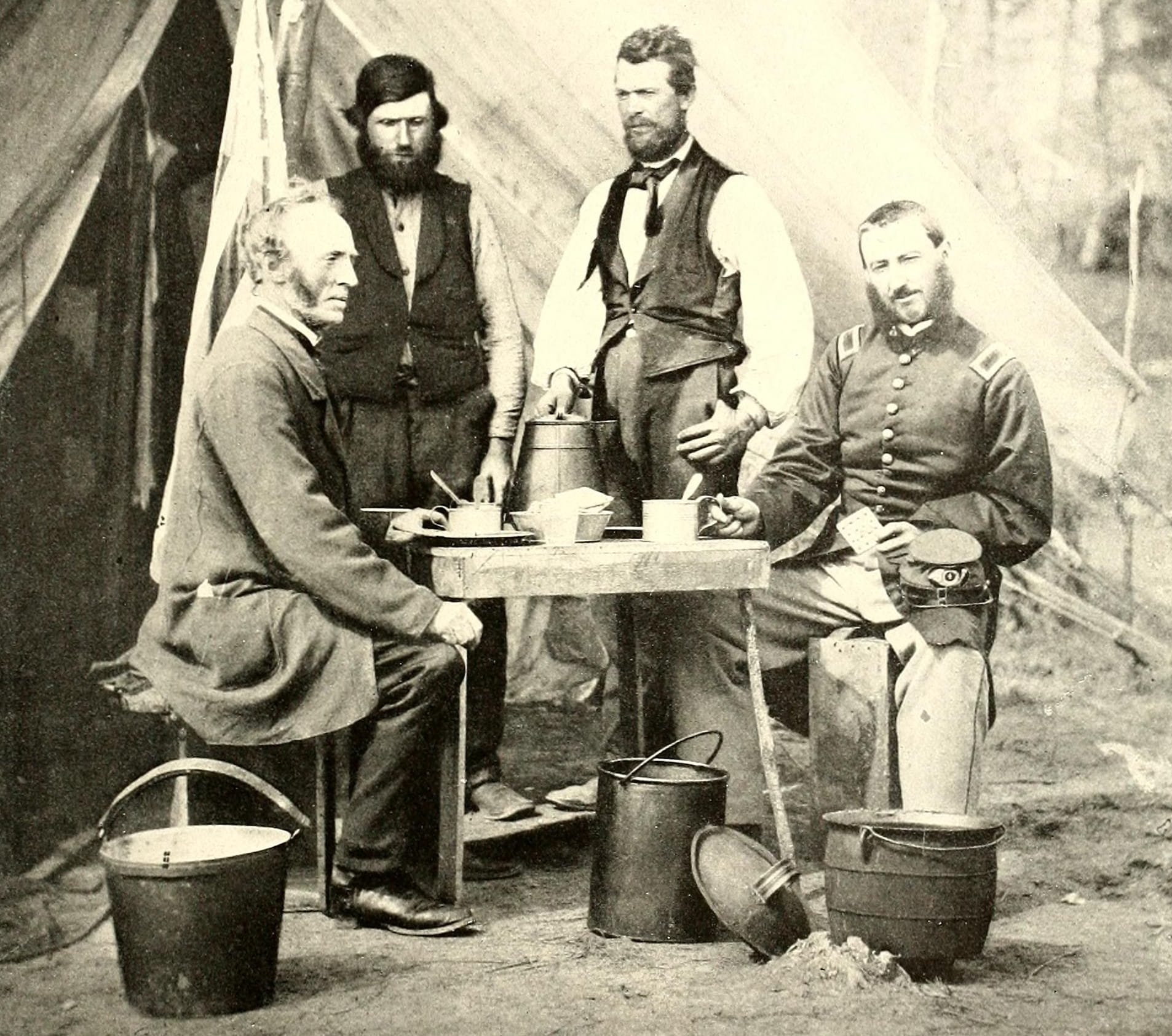 Civil War soldier eating hardtack