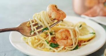 Easy shrimp scampi with angel hair pasta