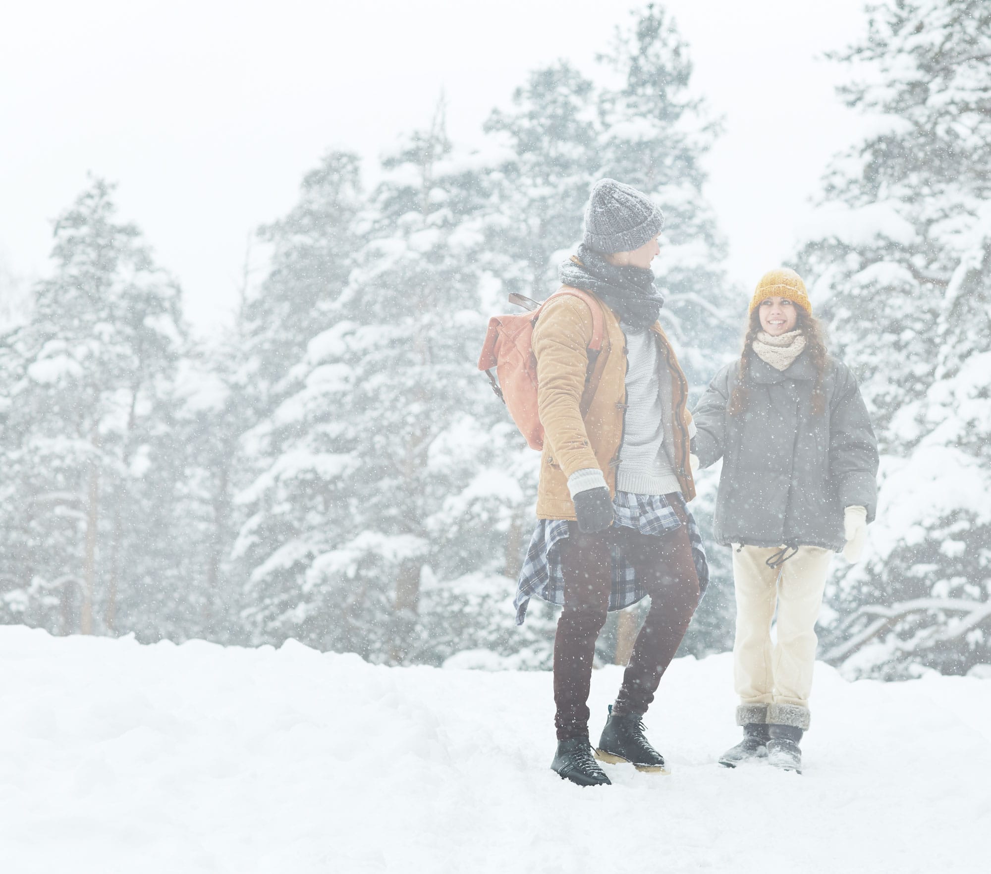 Hikers in snow