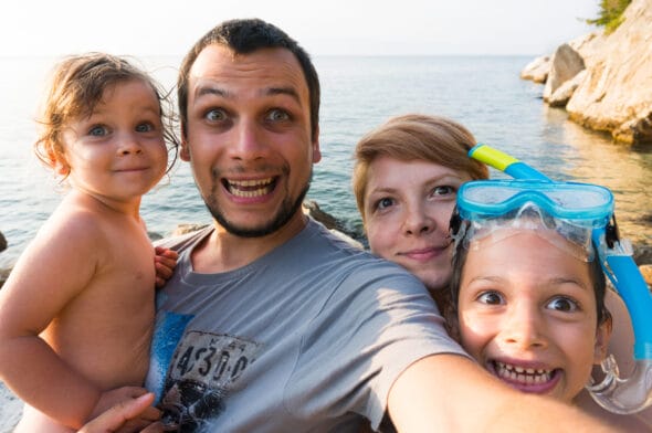 Thumbnail image of Funny,Family,Trip,Selfie,Shot,With,Parents,And,Children